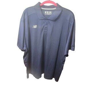 New Balance Mens Navy Blue Polo Shirt 3XL Moisture-Wicking Performance Fit